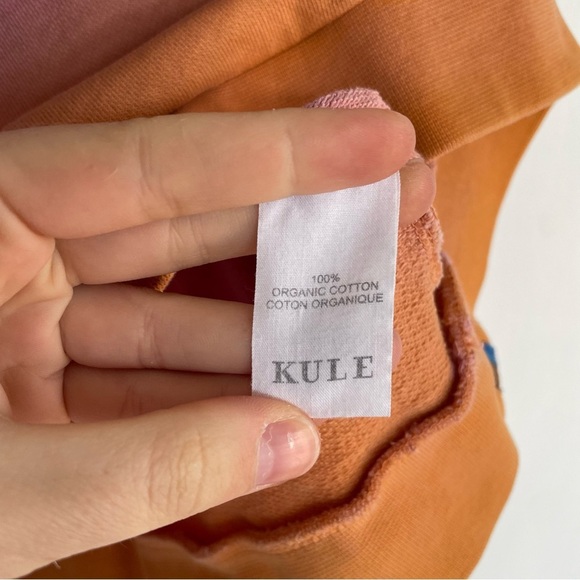 Kule the Summer Ombre Cropped Sweater Pink and Orange Sweatshirt Crew Neck M - Picture 10 of 14